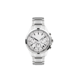 Men's Silver Watch with Silver Metal Straps