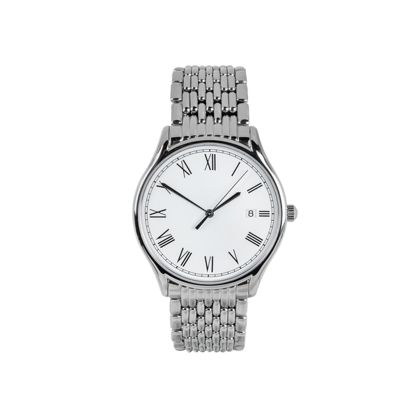 Women's Formal Silver Watch with Silver Metal Straps