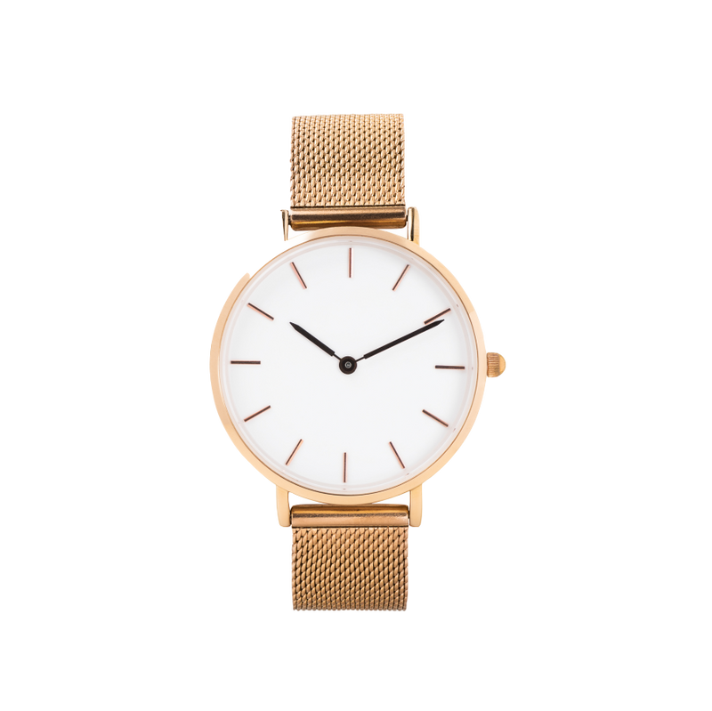 Women's Gold Watch with Gold Metal Straps