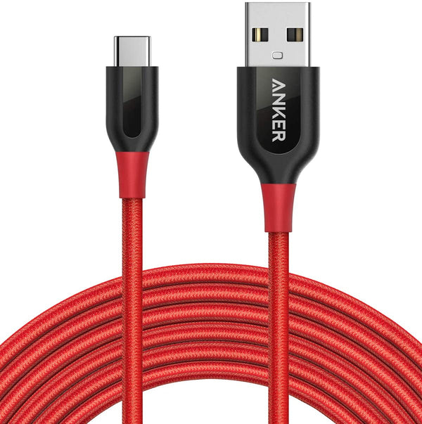 Anker 10ft USB-A to USB-C Cable, Supports Fast Charging for Android Phones, Red