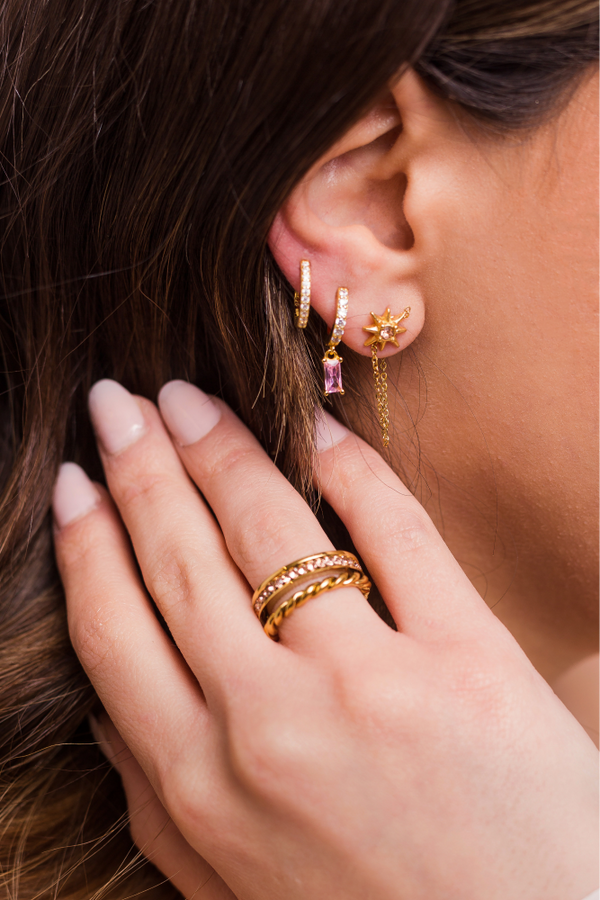 Circular Diamond Studded Earrings