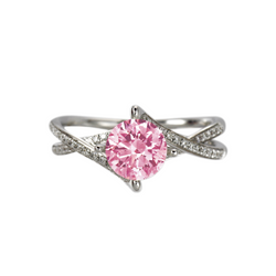 Pink Jewelled Silver Ring