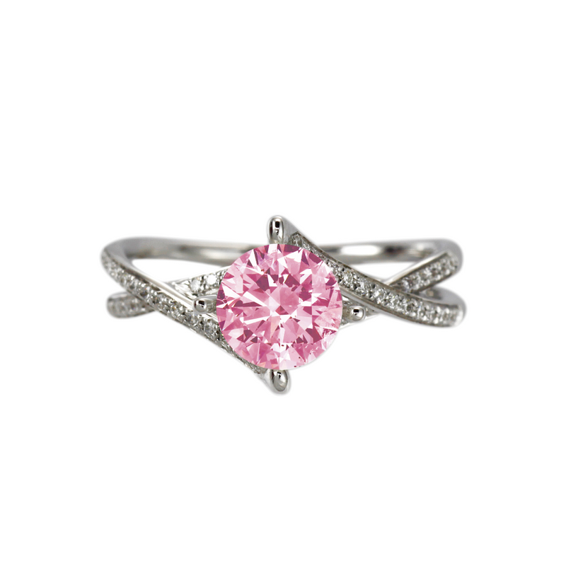 Pink Jewelled Silver Ring