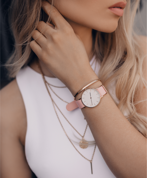 Women's Rose Gold Watch with Metal Straps