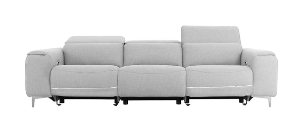 Amanda Living Room 3 Seat with Recliner Sofa White