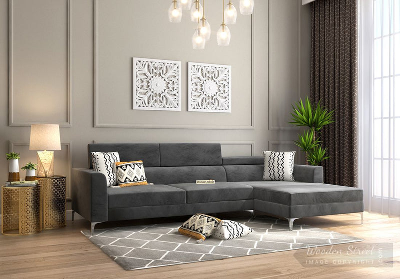 Jensen L Shape Sofa Set Gray