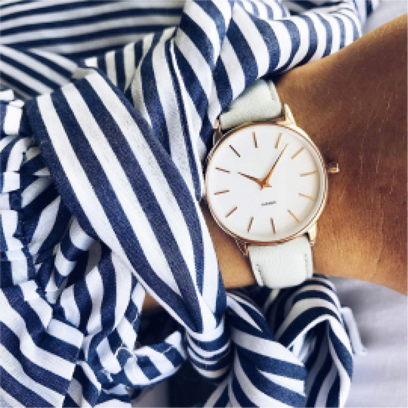 White & Gold Minimal Women's Watch