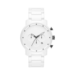 Glossy All White Minimal Men's Watch