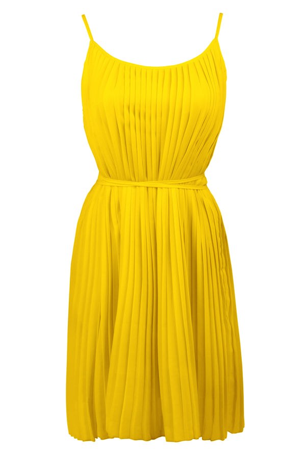 Yellow Pleated Dress