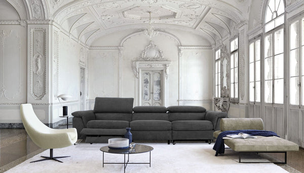 Rachel Living Room 3 Seat with Recliner Sofa Black