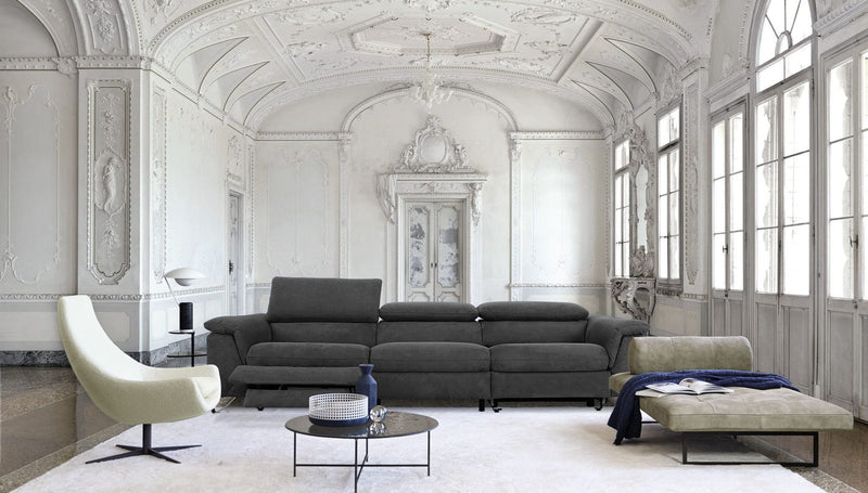 Rachel Living Room 3 Seat with Recliner Sofa Black