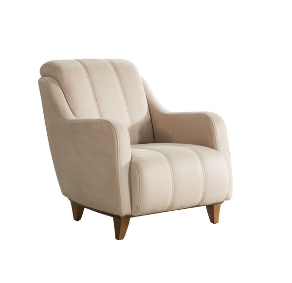 Leather Single Seat Armchair Beige