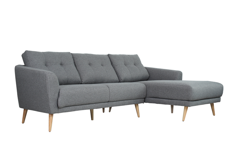 Jensen L Shape Sofa Set Gray