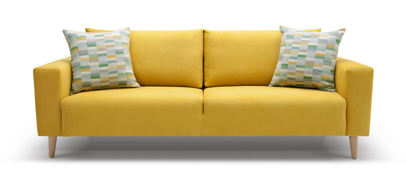 Milano Contemporary Living Room 2 Seat Sofa Yellow