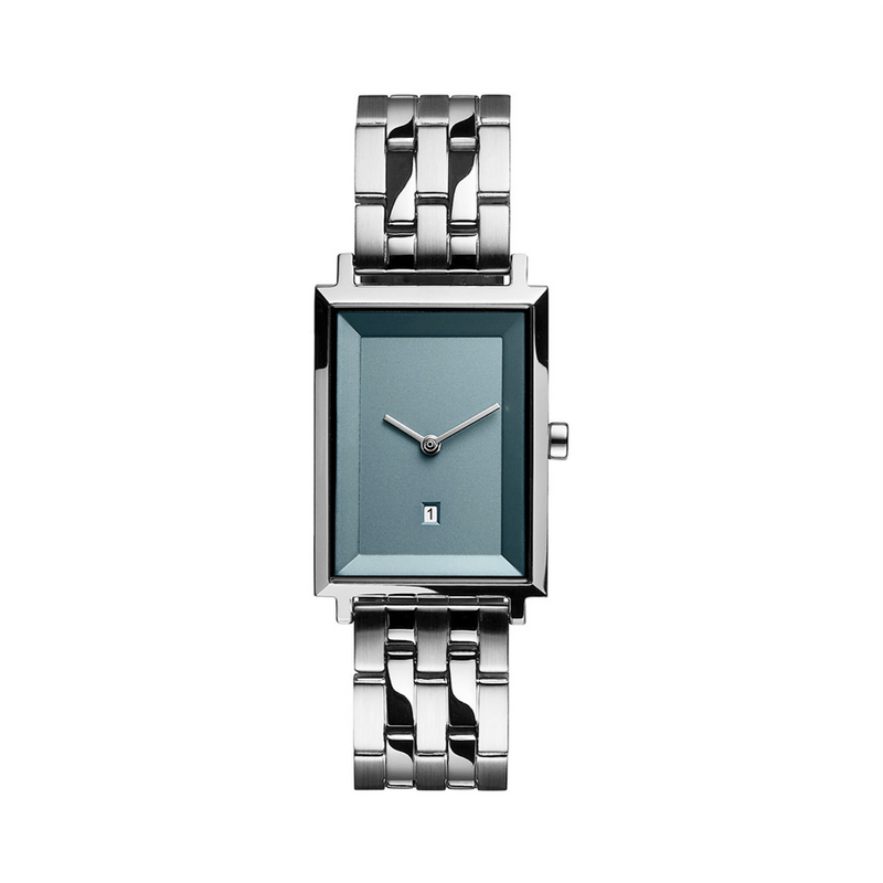 Silver & Aqua Blue Women's Watch