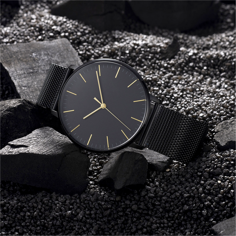 Gold & Black Minimal Men's Watch